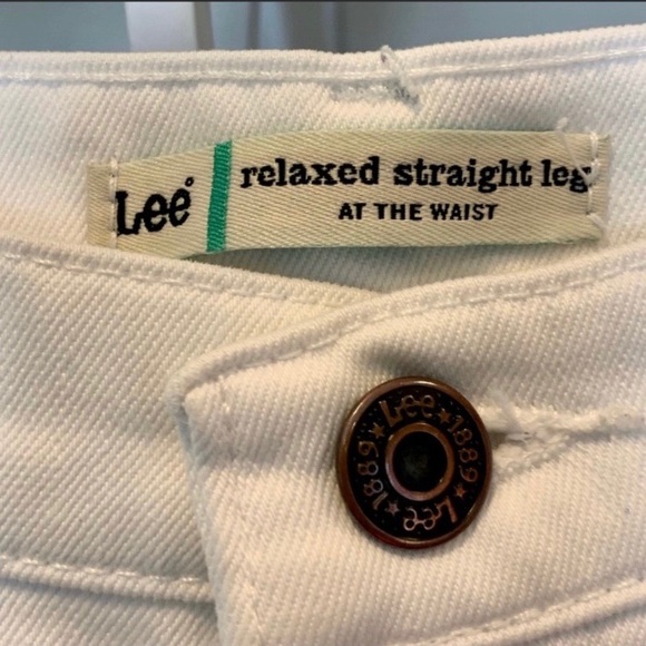 Lee High Rise Mom Jeans white straight leg EUC 14 - Picture 4 of 8